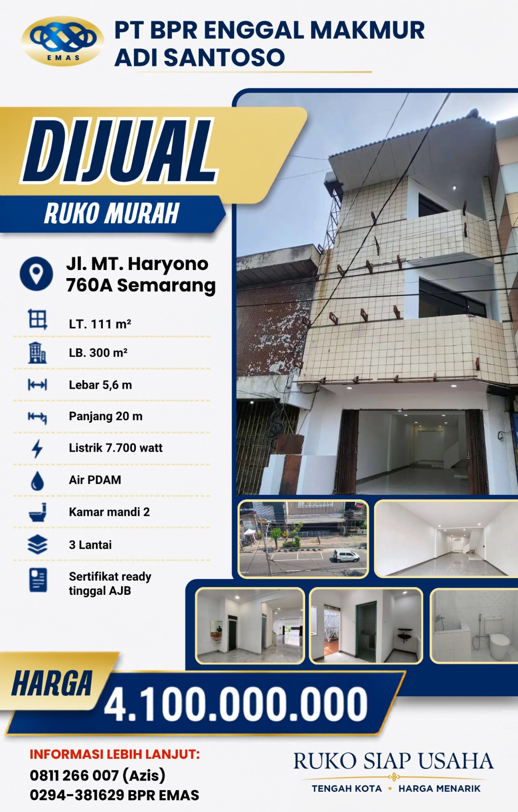Dijual Ruko Murah MT Haryono Semarang - Siap Usaha
